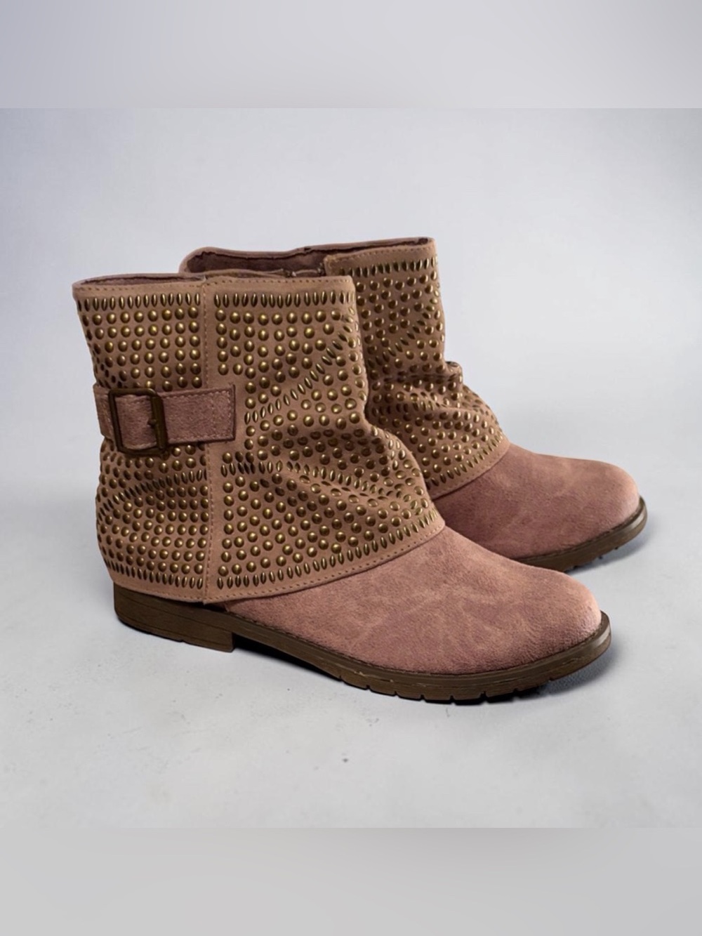 NEW Not Rated x Laura Marano Lars Studded Boots Taupe Sz 9